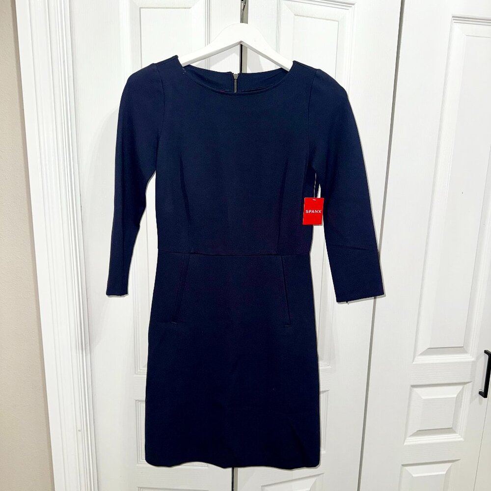 SPANX The Perfect A-Line 3/4 Sleeved Dress - Classic Navy